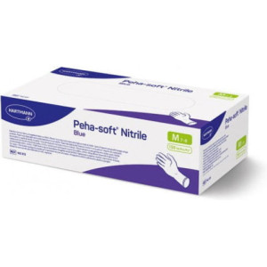 Γάντια Νιτριλίου μιας Χρήσης Hartmann Peha-soft Nitrile Fino, Χωρίς Πούδρα Μπλε, MEDIUM, 150 τεμάχια