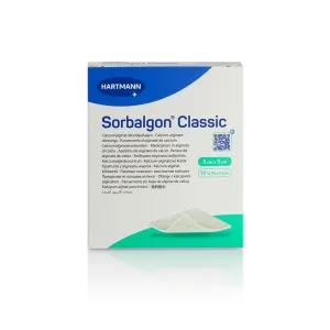 Sorbalgon – Αποστειρωμένες Κομπρέσες Αλγινικού Ασβεστίου 5 × 5 cm, 10 τεμάχια